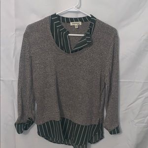 Business casual sweater blouse hunter and grey